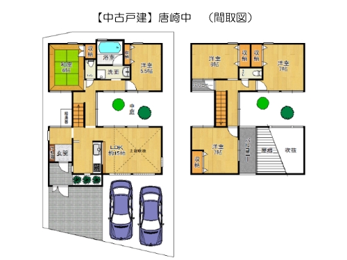 ★【中古戸建】高槻市唐崎中!オール電化!吹抜けやテラスがある豪華な間取り!