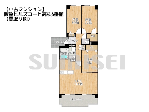 阪急ヒルズコート高槻6番館（2990）4Fブログ用