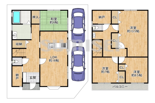 ★【中古戸建】松川町の中古戸建！土地面積約44坪！東南角地！