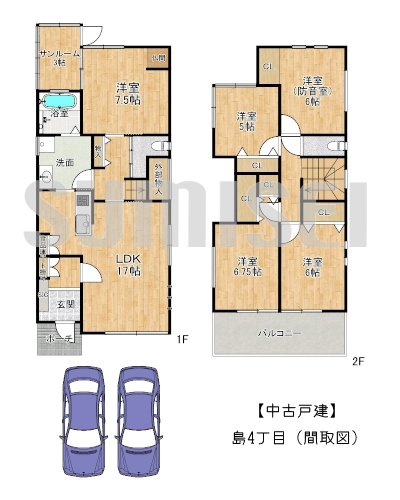 【中古戸建】島4丁目！防音室あります！