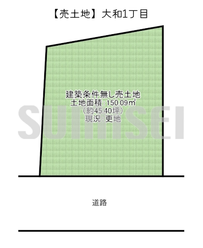 【売土地】大和1丁目！南向きのため日当たり良好！