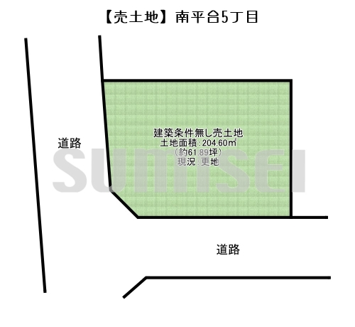 【売土地】南平台5丁目！北東角地で日当たり良好！