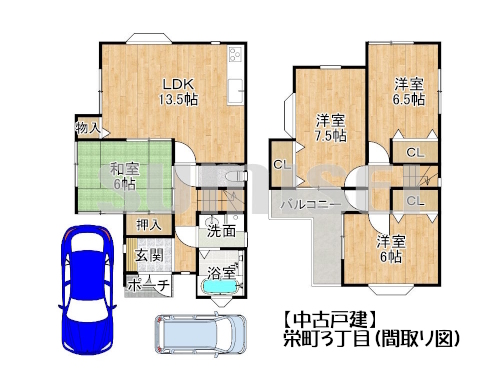 【中古戸建】栄町3丁目！全室6帖以上の4LDK！